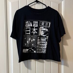 Fifth Sun Black Tee with Japanese Graphic